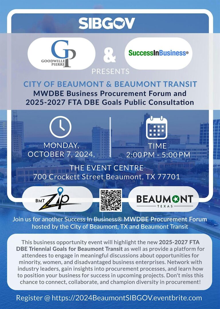 Success In Business® City of Beaumont MWDBE Procurement Forum