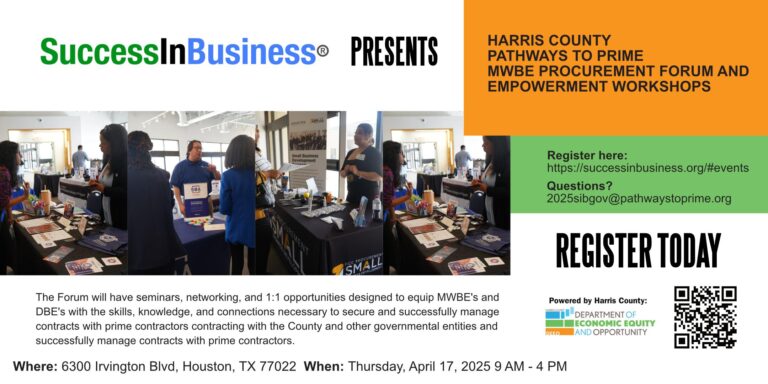 Success In Business® Presents “Pathways to Prime” MWBE Procurement Forum